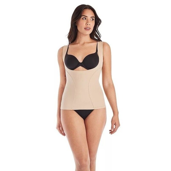 Maidenform Control Shapewear Wear‎ Your Own Bra Open Bust Torsette 1866 Beige XL - Picture 11 of 13